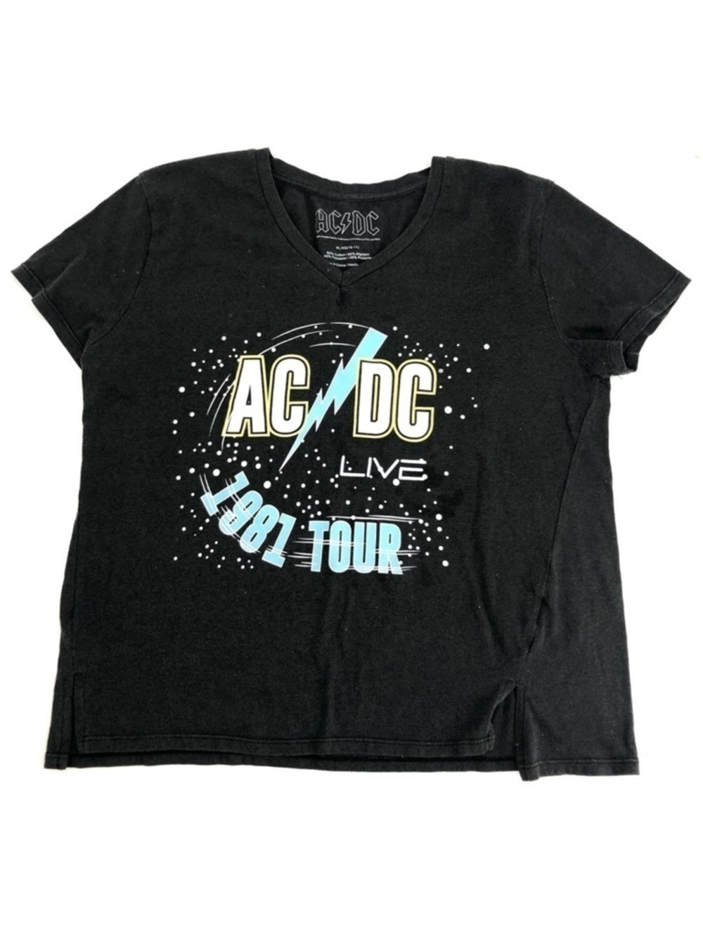 AC/DC Band Tee Shirt Womens XL 1981 Live Tour Graphic Short Sleeve Rock Music